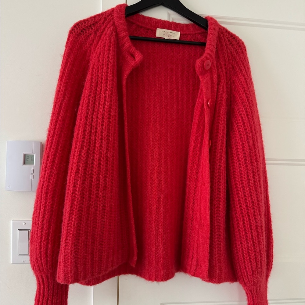 Sezane Red Emile Cardigan